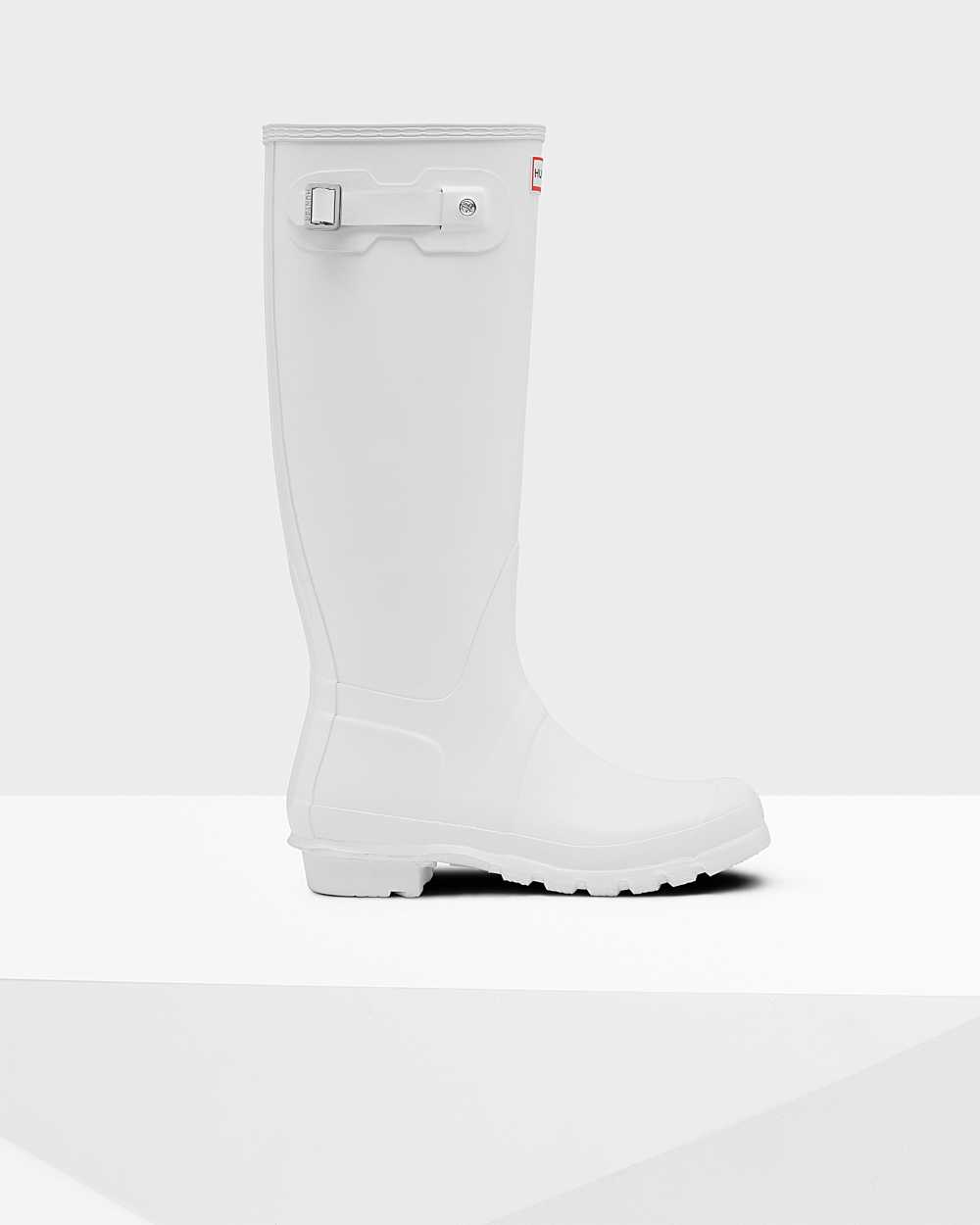 Hunter Original Tall Women's Rain Boots NZ-98980O White